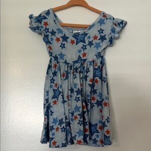 Dot Dot Smile Starry Blue and Red Kids Dress